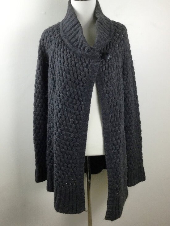 Vince Sweaters - Vince Charcoal Grey One Button Long Cardigan m
